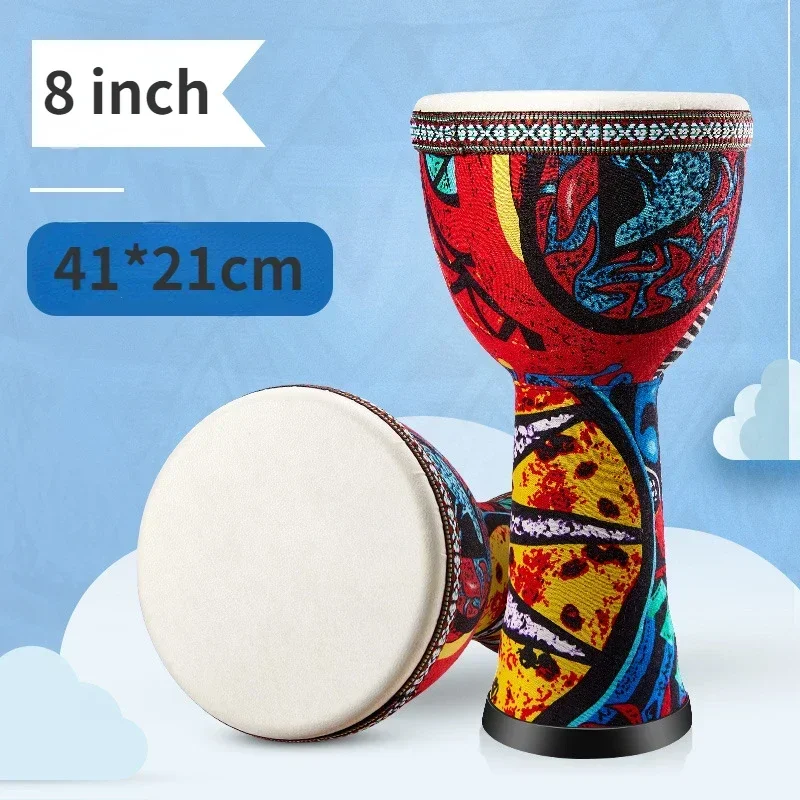 Tambour africain 8 pouces tambour djembé africain sculpté à la main en bois massif peau de chèvre Instrument de musique africain traditionnel