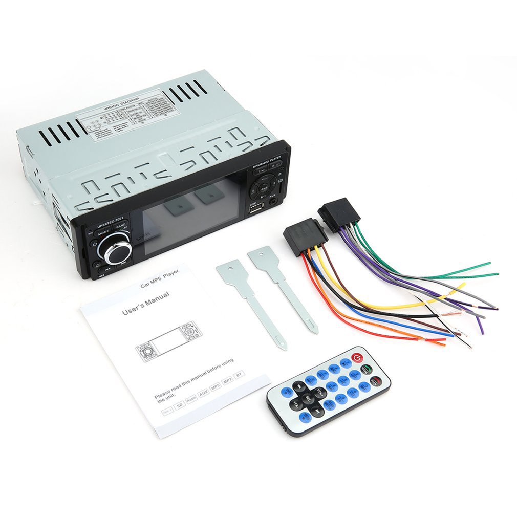 Car MP5 Player - 4.3 Inch HD LCD Screen - FM Radio Receiver - USB - Wireless Remote - Black: Default Title