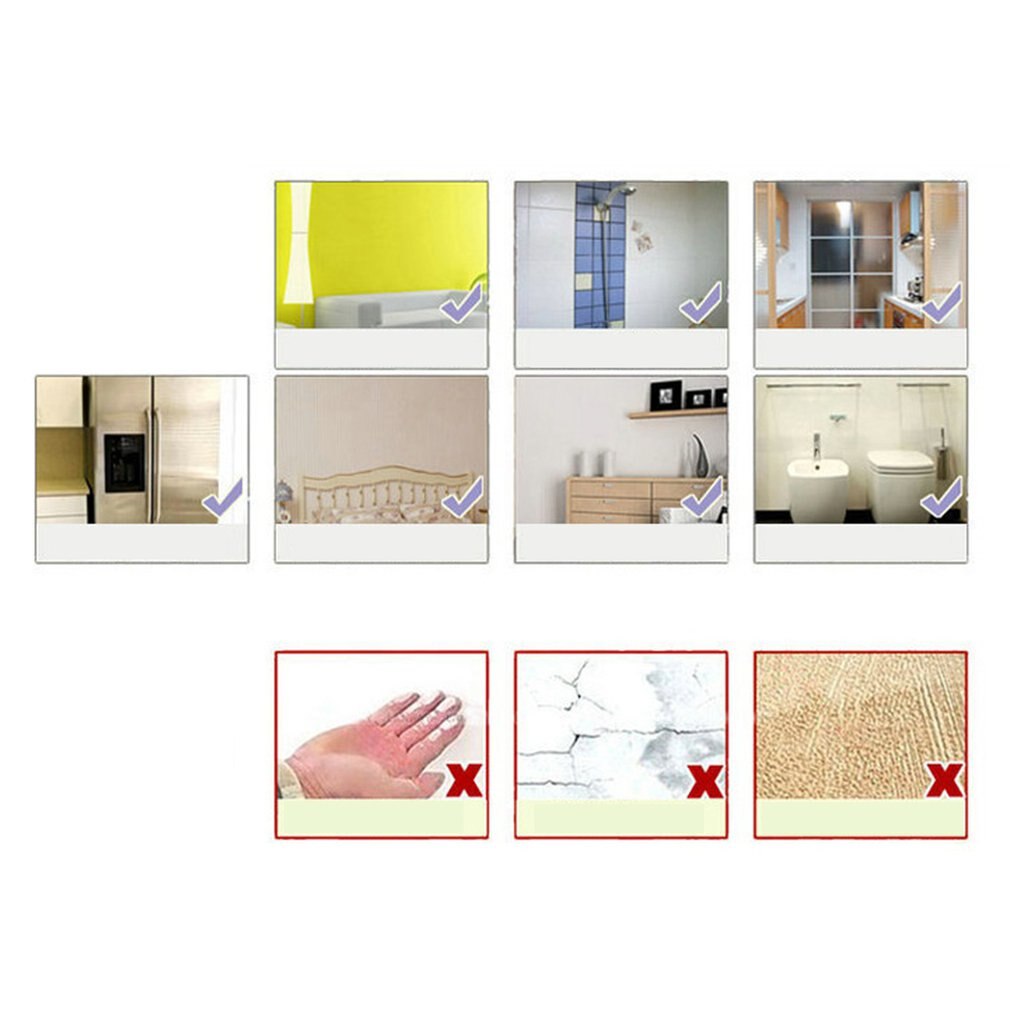 DIY Mirror sticker 3D Three-dimensional wave six-piece combination family familiar article everyday use
