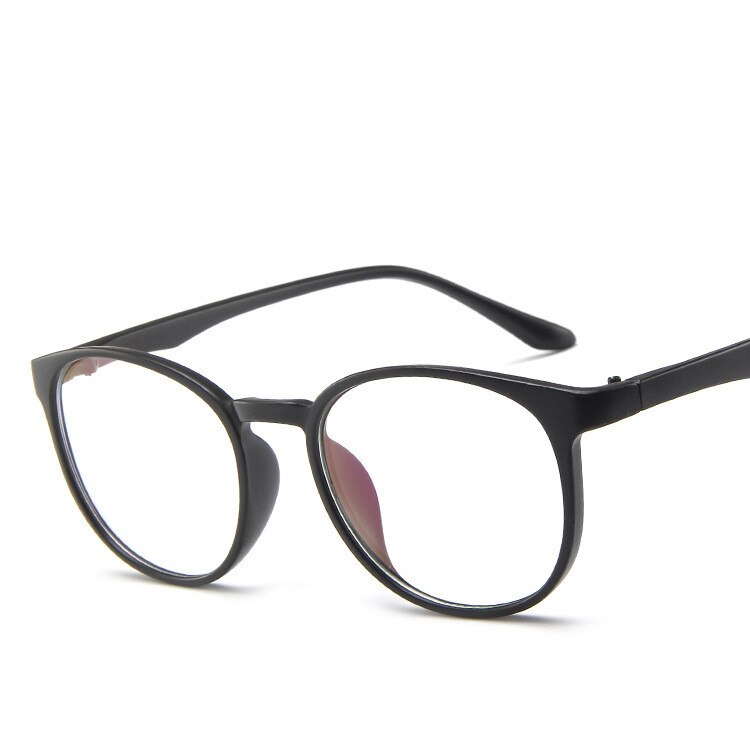 Plastic Glasses Frames Round Female Men Nerd Transparent Optical Frames Computer Glasses Frames: matte black