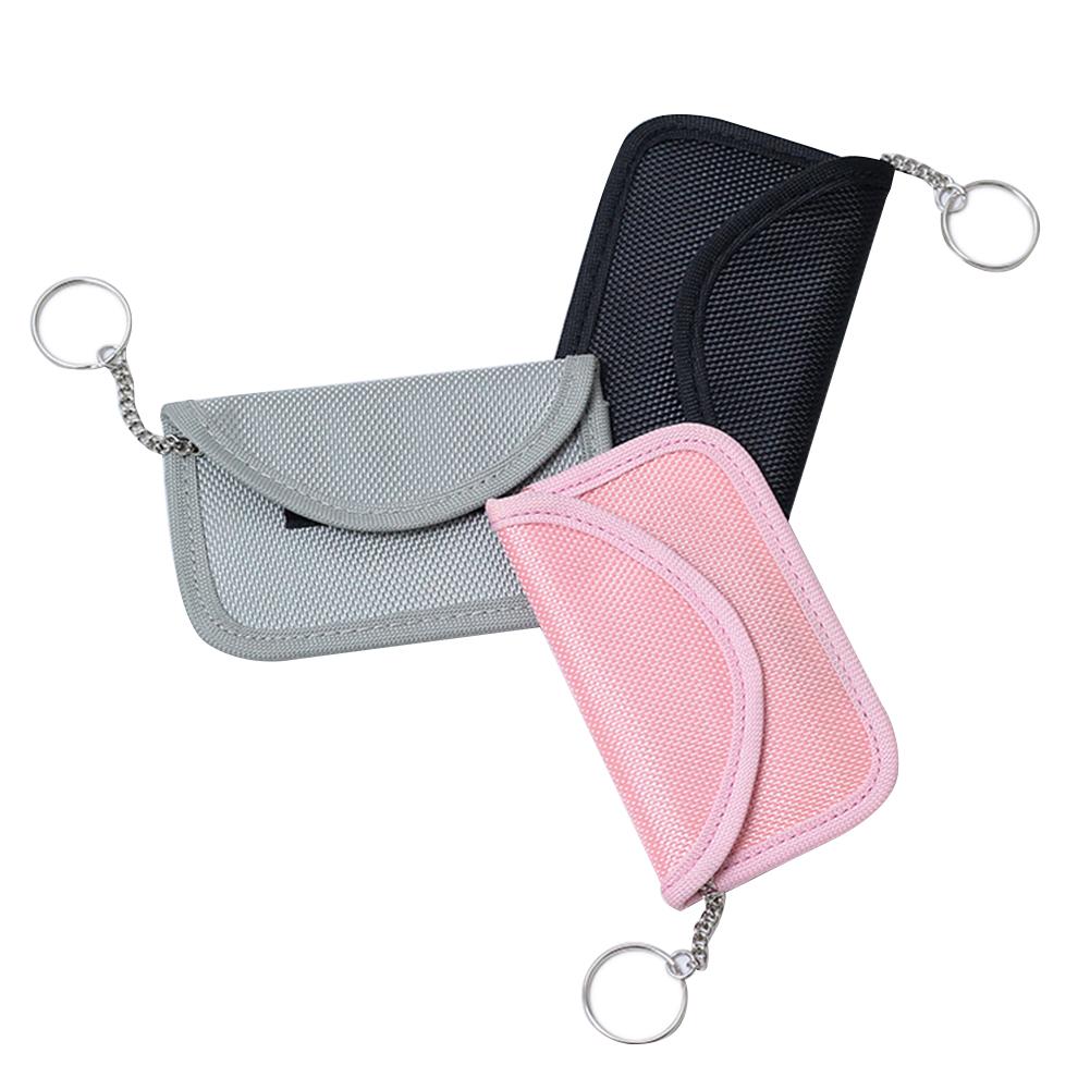 RF RFID Signal Blocking Bag Cover Keychain Anti-Radiation Key Chain Signal Shielding Pouch Wallet Key Case GSM 3G 4G LTE GPS