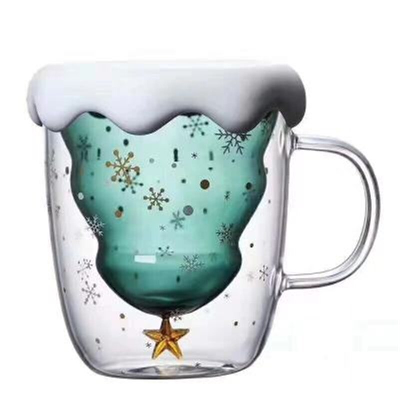 Cute Bear Shaped Double Wall Glass Mug Prevent Scald Cartoon Lovely Double Glass Milk Coffee Cup With Round Mouth Drinkware: N