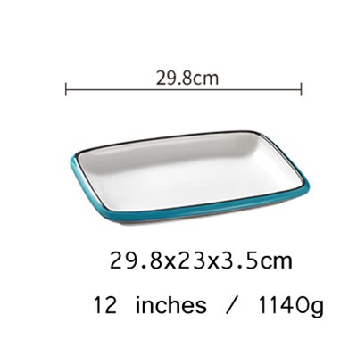 Twórczy ceramiczny nieregularny płytki talerz makaron talerz zupy ciemny suma talerzyk deserowy moda chińskie jedzenie restauracja zastawa stołowa: 12cale