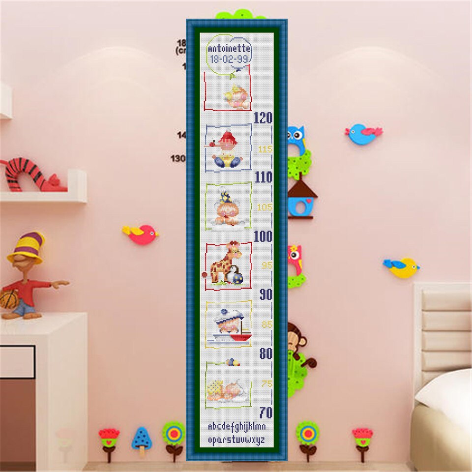 Height Chart Table With Length Scale Baby Counted Cross Stitch Kit Cross-stitching Package Cross Stich to Your Baby SG038