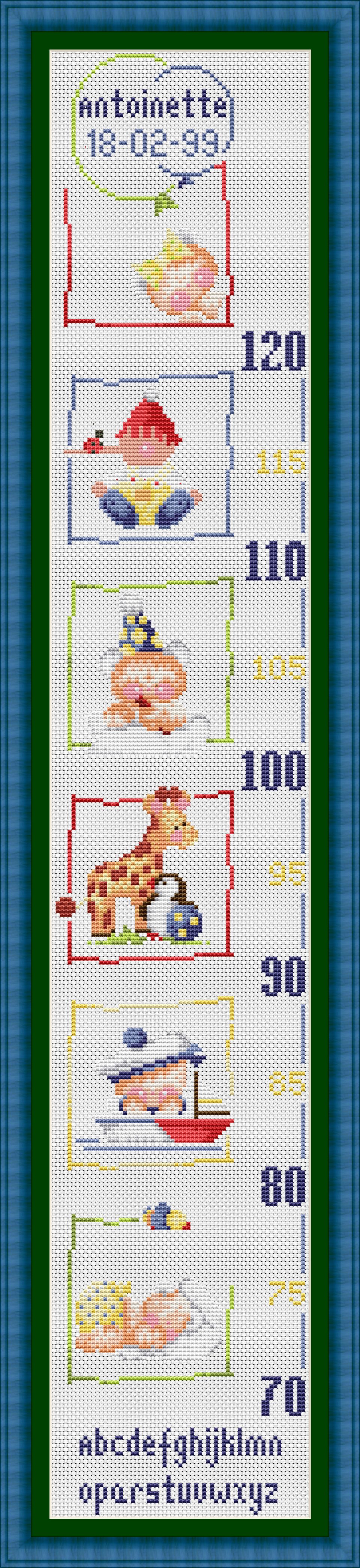 Height Chart Table With Length Scale Baby Counted Cross Stitch Kit Cross-stitching Package Cross Stich to Your Baby SG038: Default Title