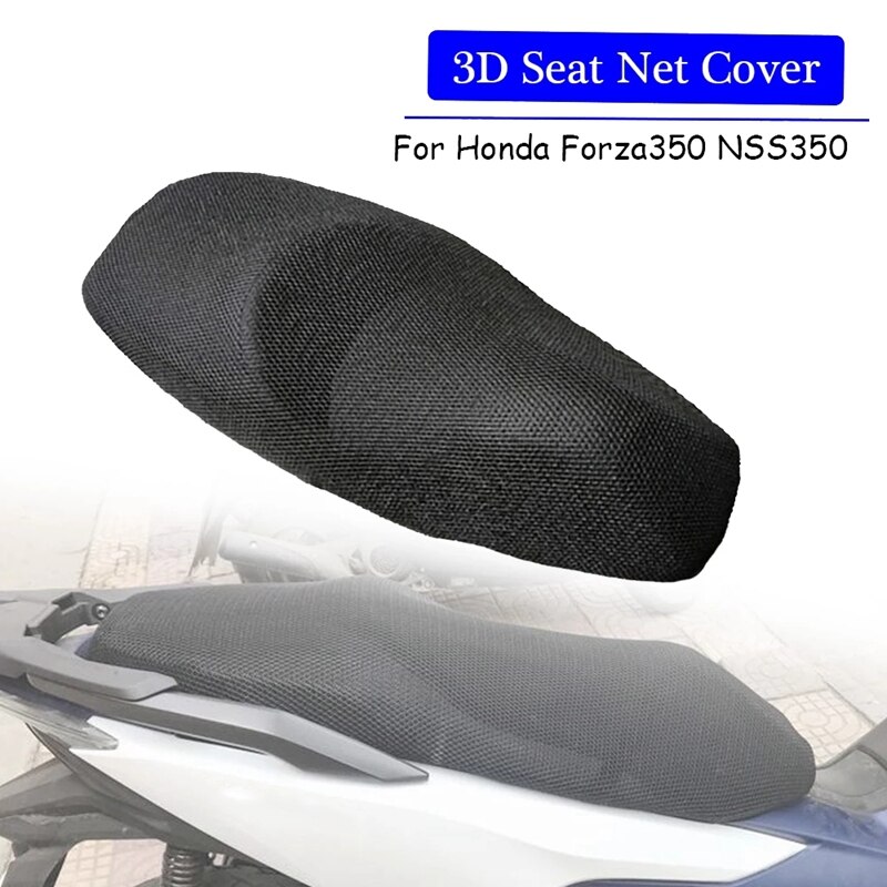 Funda de malla 3D para asiento trasero de motocicleta, funda para cojín de asiento, accesorios para Honda Forza350 NSS350 NSS 350
