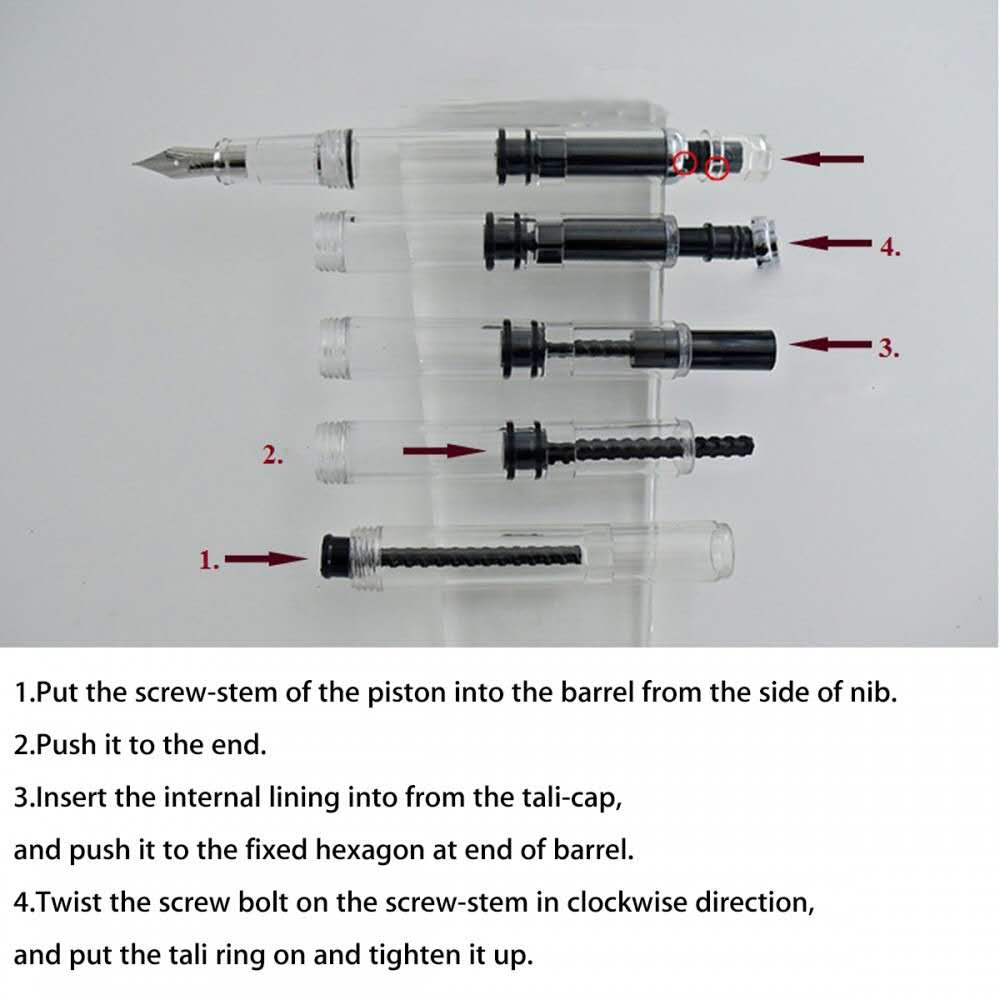 Model Wing Sung 698 Transparent Piston Fountain Pen F/M Nib Business Stationery Office school supplies Writing