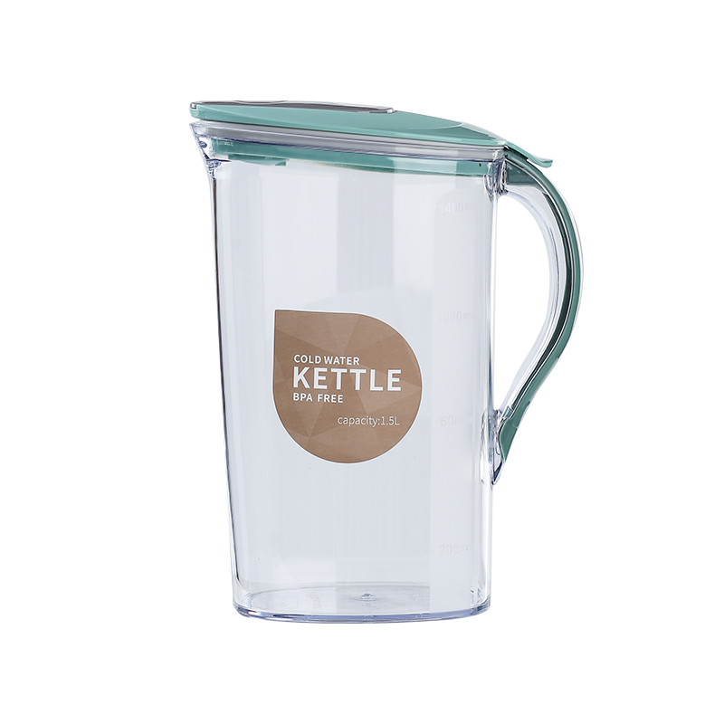 Large Plastic Water Pitcher with Lid Square Water Carafe with Lids BPA Free Water, Tea, or Juice Containers with Lids for Fridge: Blue / 1.5L