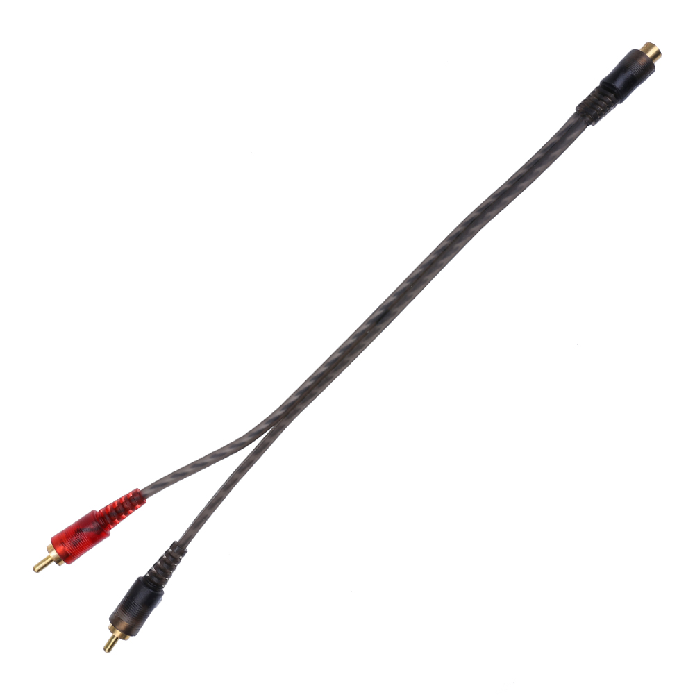 1Pc 27Cm 1 Rca Vrouwelijk Naar 2 Rca Mannelijke Splitter Kabel Y Splitter Puur Koperen Koord Audio Kabel Voor Auto Subwoofer Speler Pc Headset