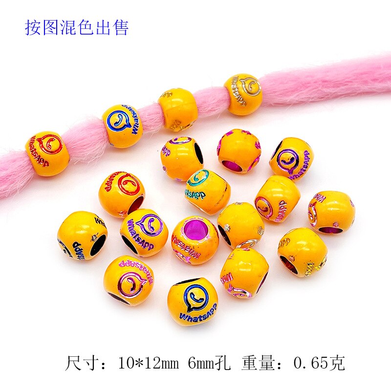 20 Stks/zak 14 Stijl Kleurrijke Big Hole Vintage Geschilderd Plastic Kralen Afrikaanse Haar Ringen Reggae Gevlochten Dreadlock Accessoires: L700-3