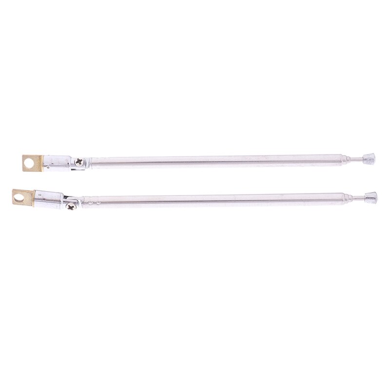 1Pair 37cm 4 Section Telescopic Stainless Steel AM FM Radio Universal Antenna