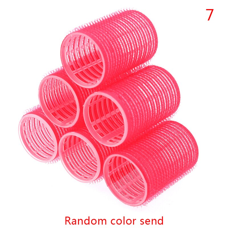 6 Pcs Hairdressing Home Use DIY Magic Large Self-Adhesive Hair Rollers Styling Roller Roll Curler Beauty Tool 3 Size: A7