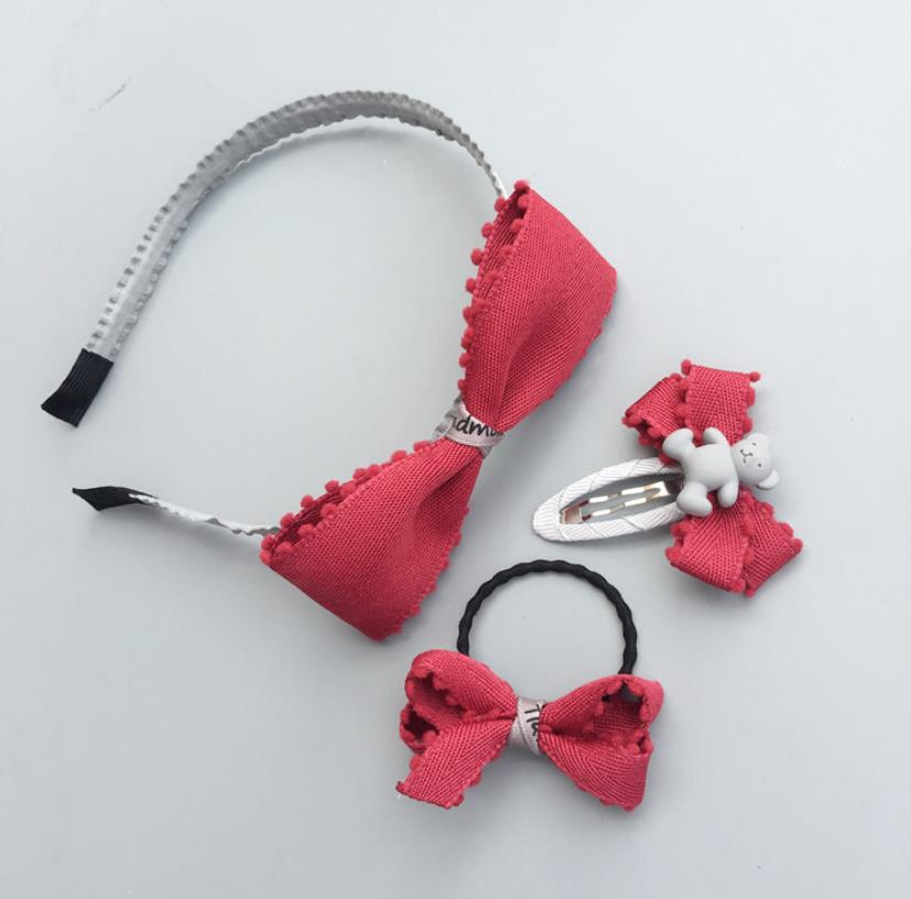 Boutique girls hair accessories set bowknot flower Princess hair clips Elastic Rubber bands barrette hairpin Headbands T31