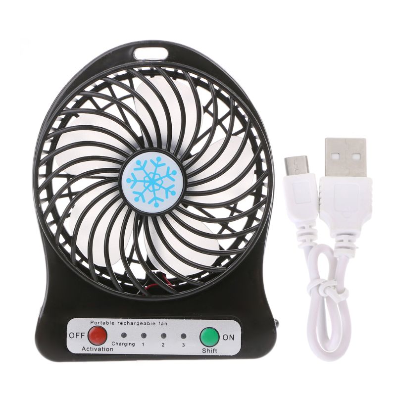Bärbar led ljus fläkt luftkylare mini skrivbord usb fläkt tredje vind usb fläkt: Svart