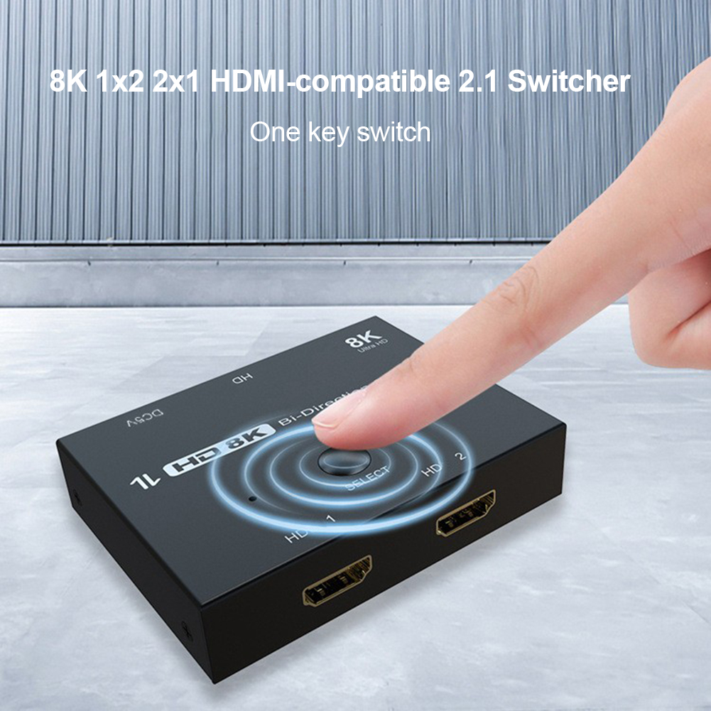 Kvm Switch Switcher Adapter Voor PS4 Schakelaar 4K 120Hz 1X2 8K 60Hz 2X1 Bi-Richting Converter Hdmi Splitter Hdmi 2.1 Hd Met Schakelaar