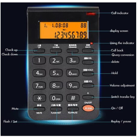 Head-mounted recording telephone headset customer service operator telephone sales Corded Telephone headset outbound landline