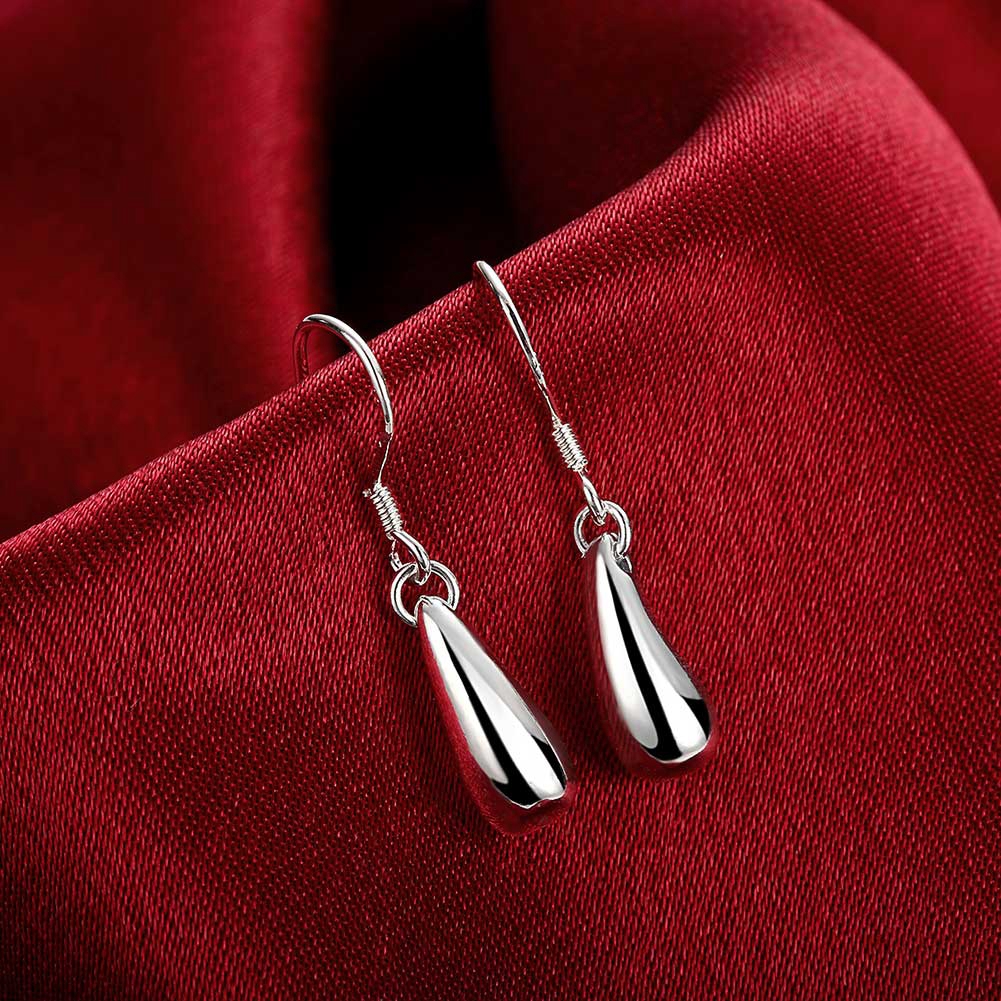nette 925 Sterling Silber wasser tropfen anhänger halskette ohrring Schmuck-einstellen für frauen Party hochzeit mädchen Weihnachten