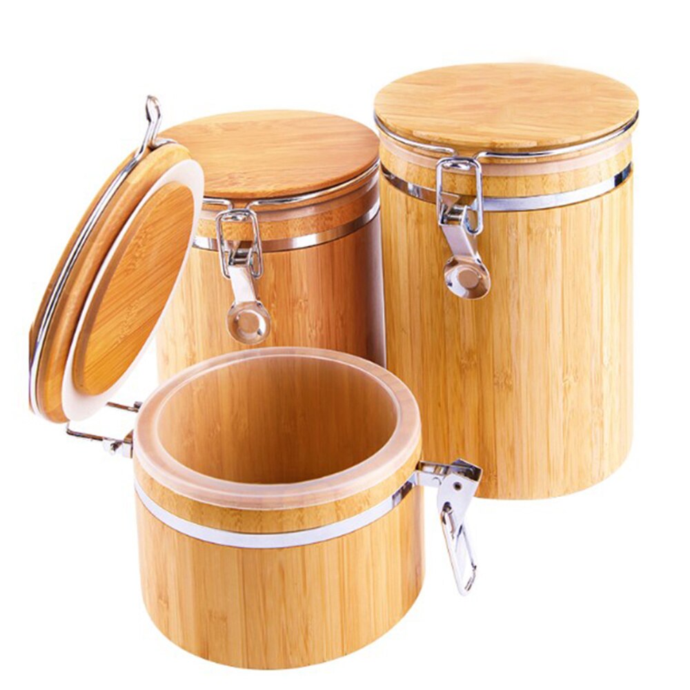 Kitchen Food Storage Jar Glass Coffee Bean Spice Sugar Flour Jars Containers with Lids and Wooden Spoon Tea Coffee Beans Grains