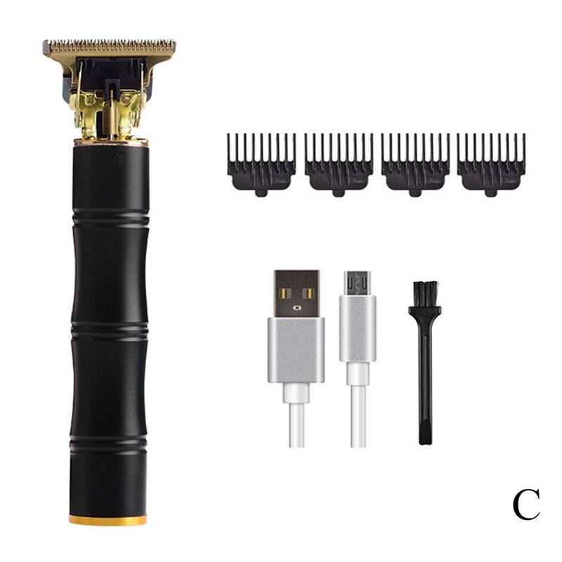 T skallet hårklipper oppladbar trimmer barbering årgang menn kutter trådløs t-outliner barbermaskin frisør maskin b  p9 f 3: C