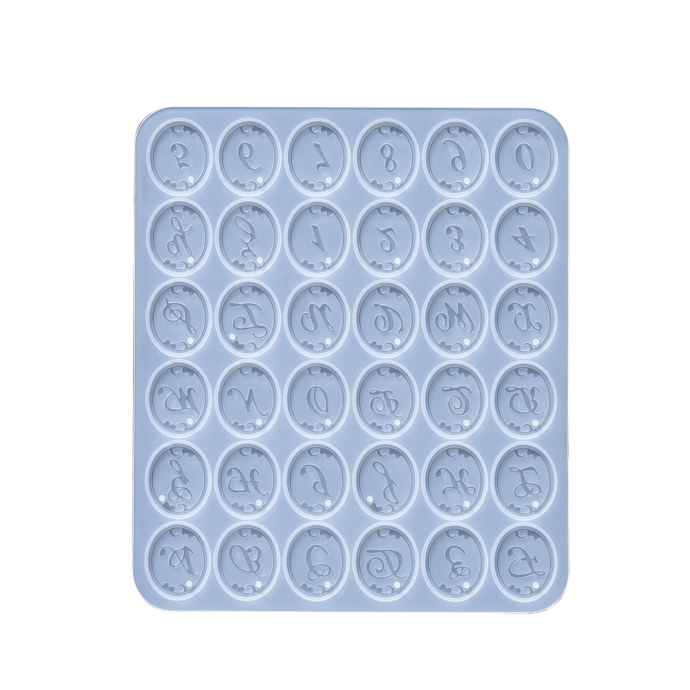 Alphabet Epoxy Resin Silicone Mold Letter Number Mould DIY Keychain Earring Pendant Epoxy Resin Jewelry Crafts Casting Mold: WHITE