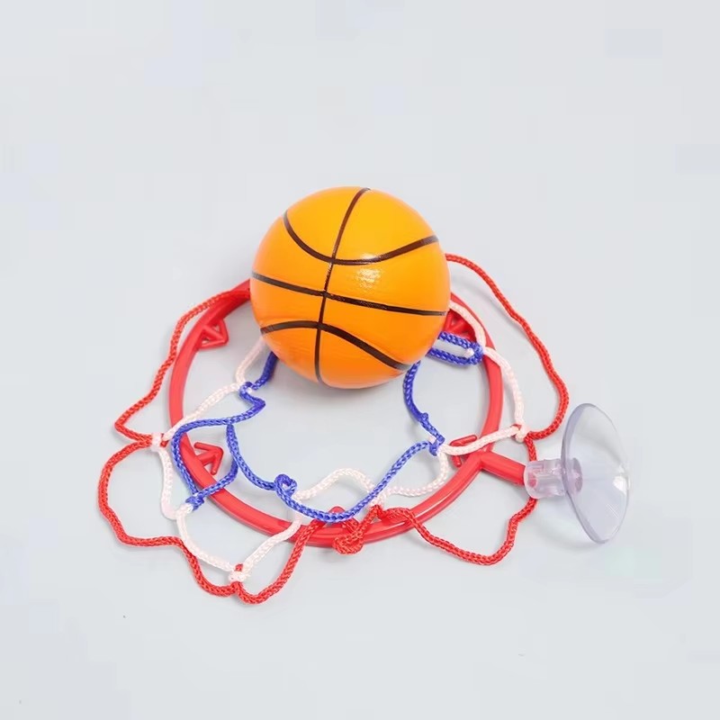 Mini Solid Rubber Elastic Ball Small Basketball Set Wrist Coordination Training Indoor Shooting Table Game Fun Toy for Kids