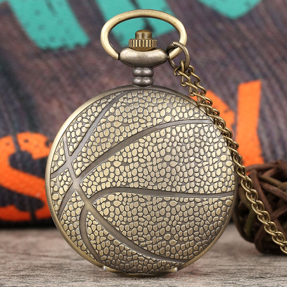 Steampunk Zakhorloge Man Ketting Pedent Sport Stijl Golfbal Patroon Vintage Horloge Man Regalos Para Hombre: basketball