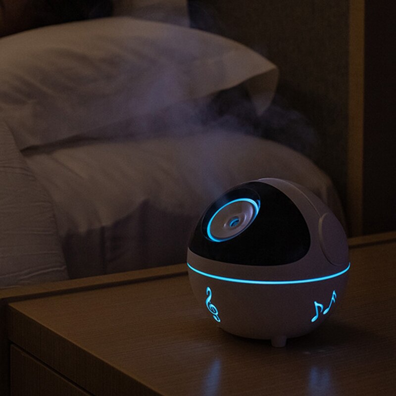 Mini purificateur d'air musical à led, lampe chromatique, vaporisateur ultrasonique pour la maison, humidificateur à tasse elfe, usb, veilleuse de bureau silencieuse