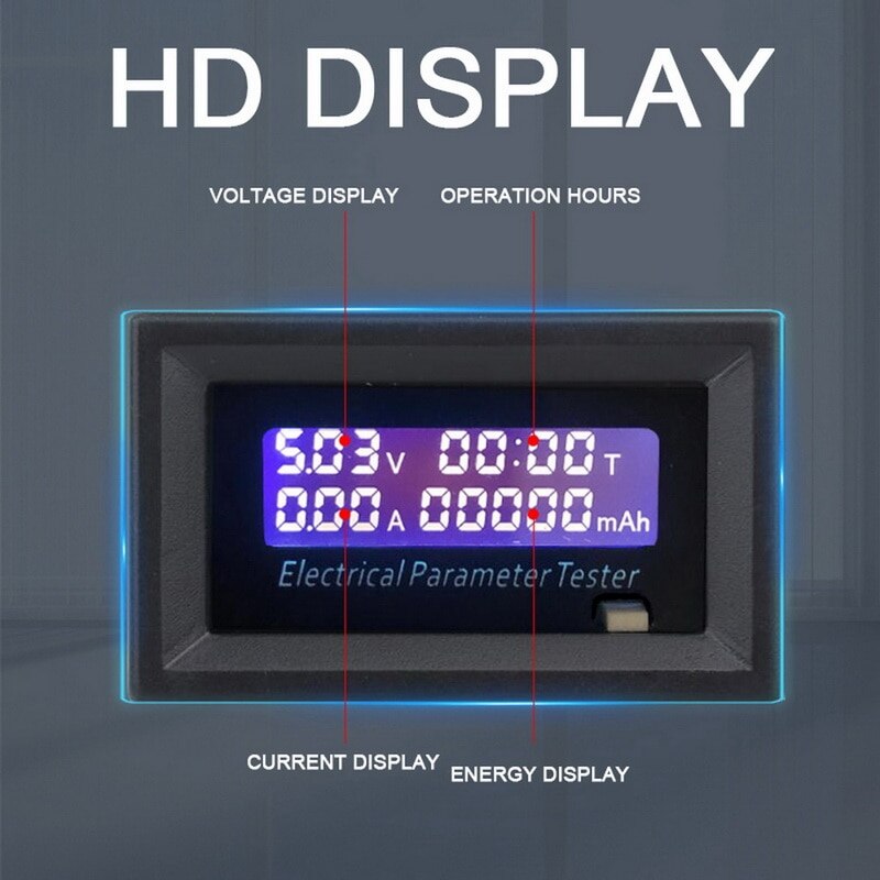 LCD multi function meter voltage, current, time and energy detection Digital Time Energy Meter Multifunctional Tester