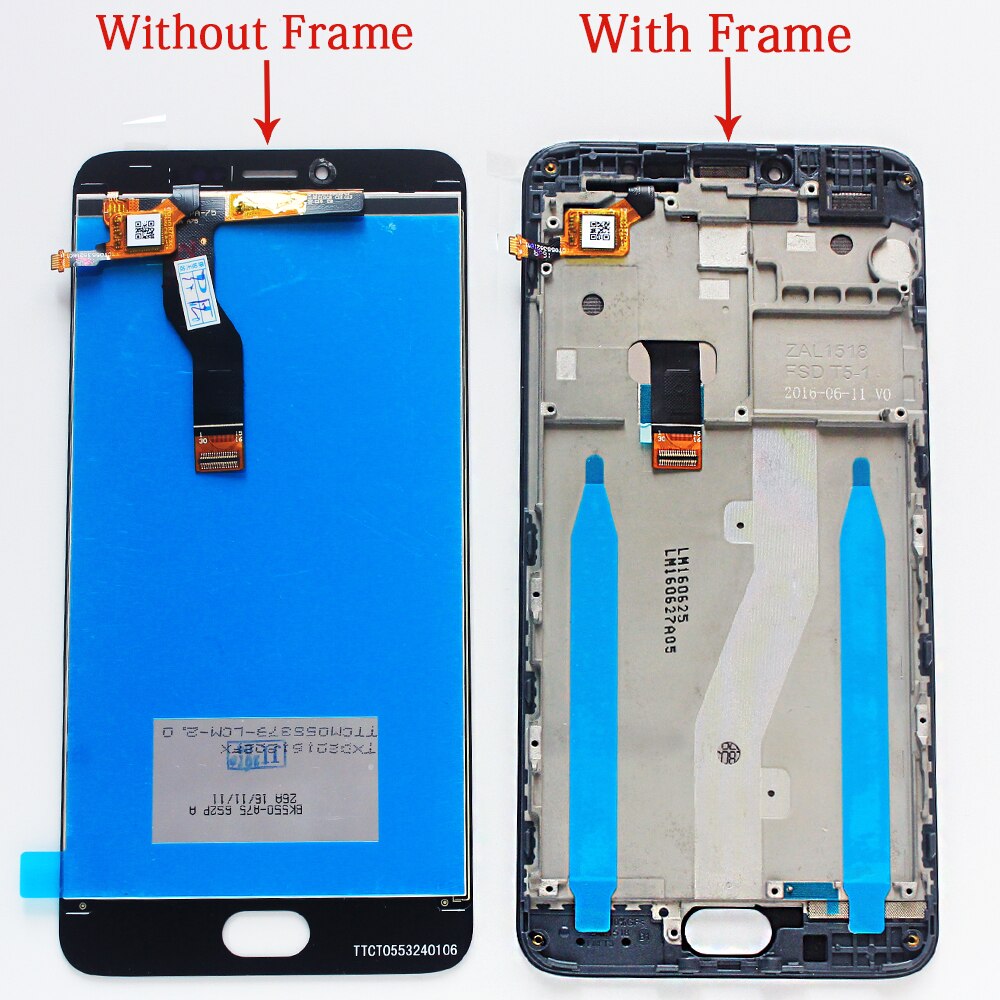 LCD Screen Assembly for Meizu M3 Note L681H - 5.5 inch 1920x1080 IPS Display Digitizer with Frame Option - Includes Tempered Glass