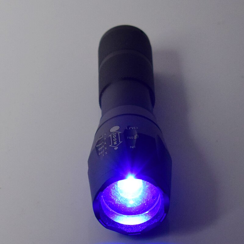Outdoor fishing blue light lighting flashlight blue light multifunctional strong light A100 light source lighting flashlight