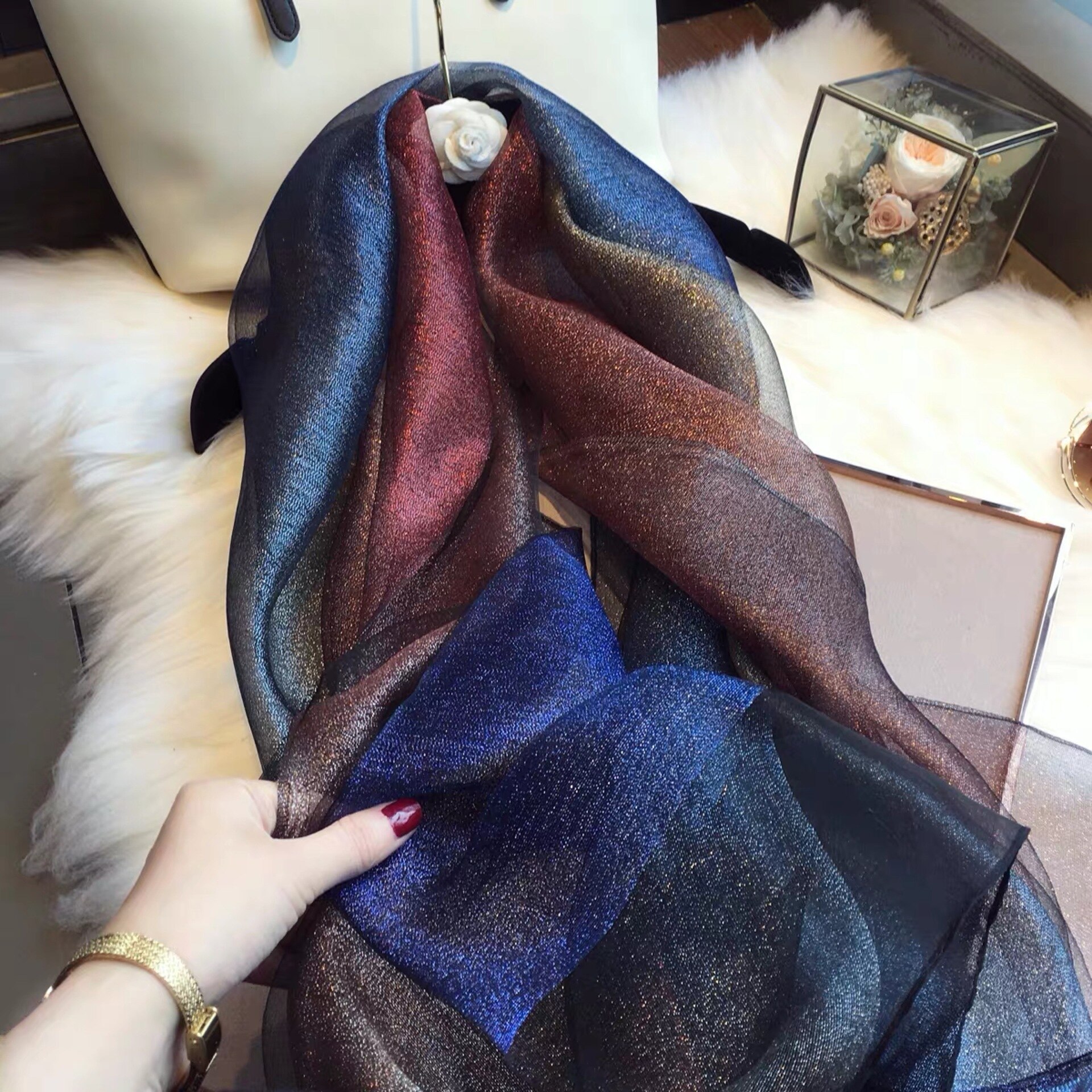 ombre organza silk hijab scarf shimmer scarves and shawls echarpe muslim party hijabs