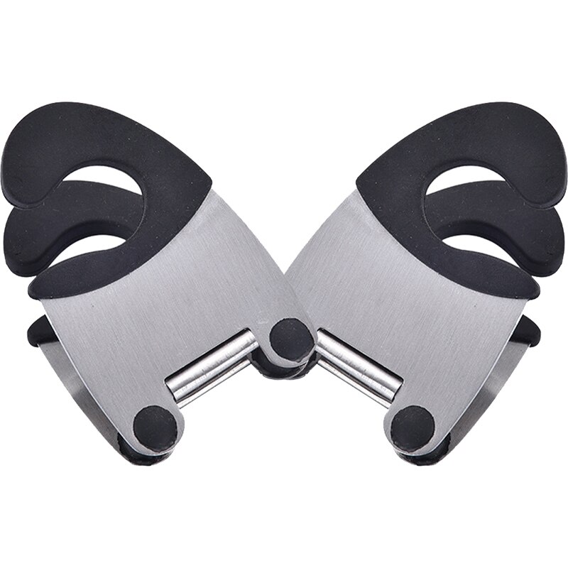 1-2Pcs Stainless Steel Pot Side Clips Anti-Scalding Spoon Holder Prevent Hand Soup Pot Fixed Clamp Cooking Kitchen Gadgets: 2Pcs Black