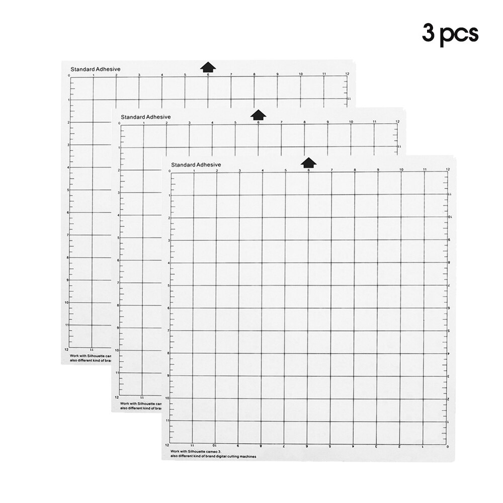 Tapis de découpe de remplacement Transparent PP, 1/3/5/10 pièces, tapis adhésif avec mesure 12 pouces pour traceur de Silhouette Cameo: 3Pcs