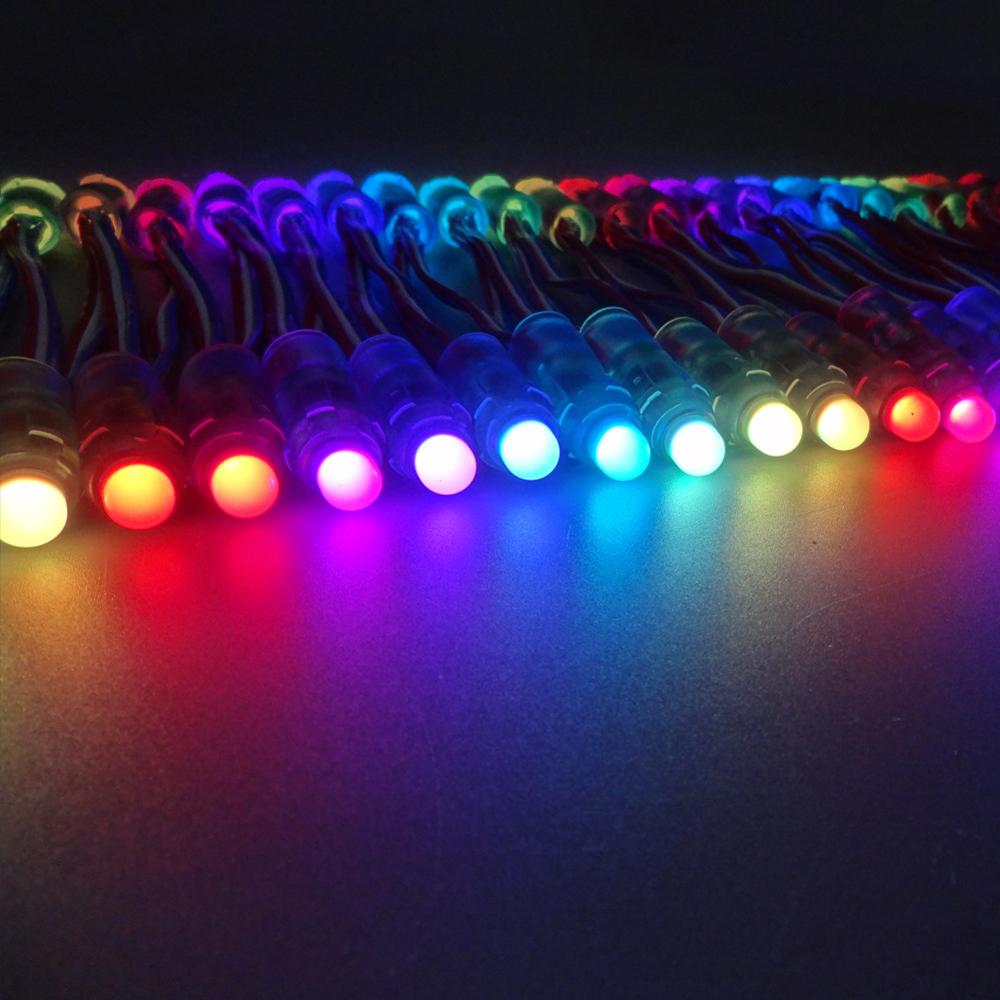 50pcs/Lot DC5V DC12V Input WS2811 Pixel Module,12mm LED String;Christmas Tree Lights;IP68 Waterproof With 3pin JST Connectors