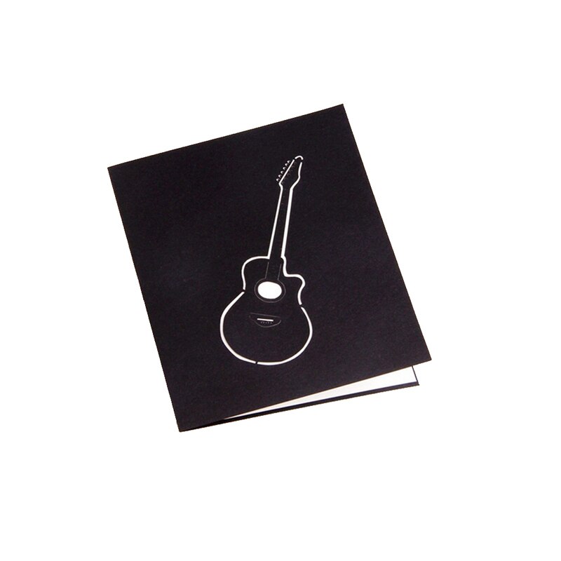 Carte de vœux Pop-Up 3D pour guitare musicale, carte d&#39;invitation noël, saint-valentin, anniversaire