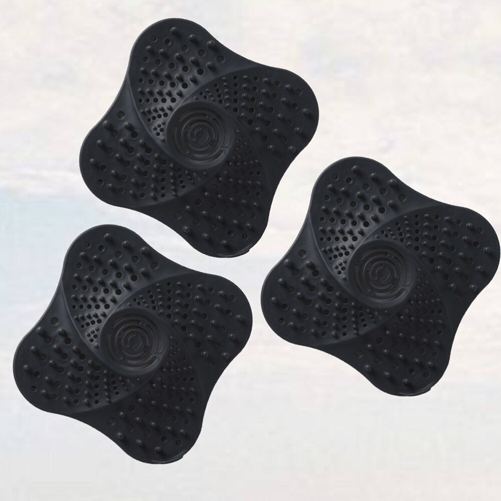 3 Pcs Kitchen Sink Strainer Hair Catcher Bathroom Shower Sink Stopper Drain Cover Hair Trap (Blue): Black