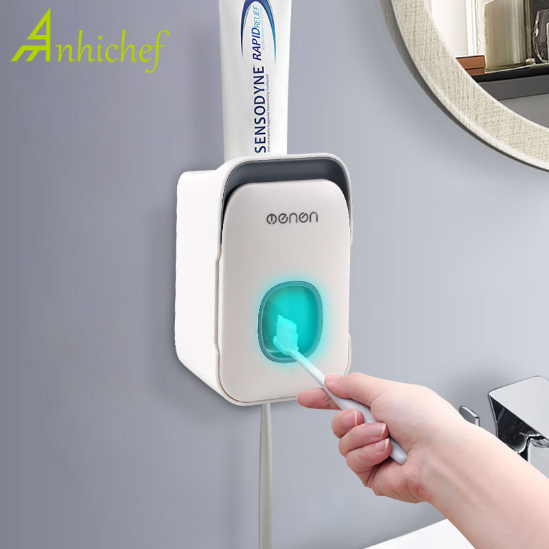 Automatische Tandpasta Dispenser Stofdicht Tandpasta Squeezer Plastic Tandenborstelhouder Wandmontage Badkamer Accessoires Set