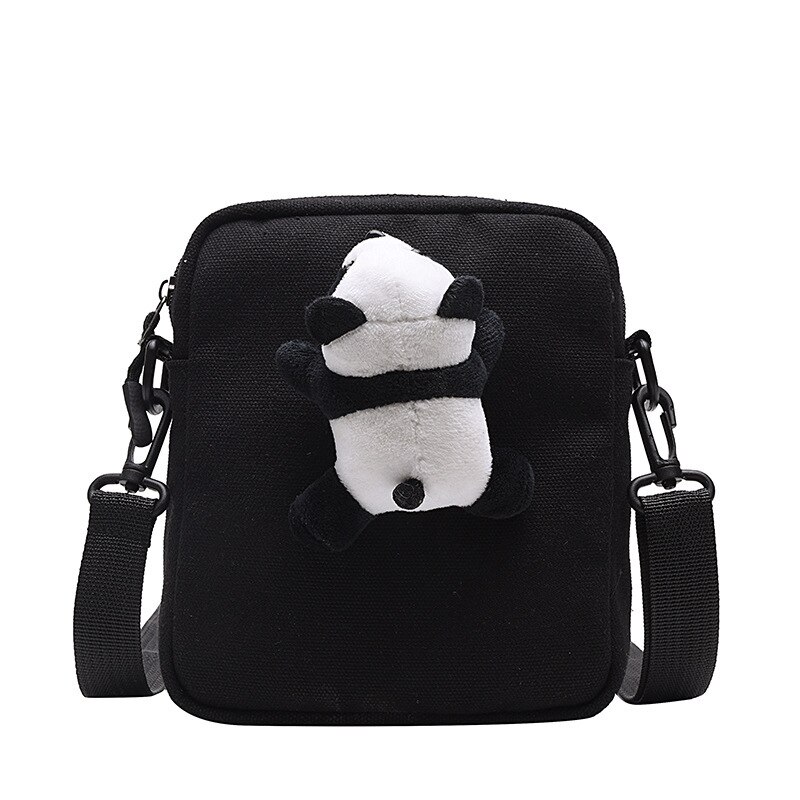 Newhotstacy Borsa 040420 retrò della bambola del panda propenso singolo sacchetto di spalla bello studenti borsa di tela