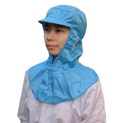 Antistatisk beskyttelse støvhoveddæksel maleri elektronik madfabrik hat renrum værksted laboratorium beskyttende sjal hat: Blå