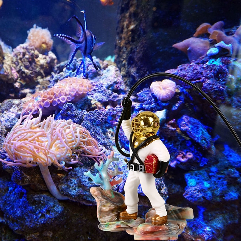 Fish Tank Aquarium Decor Funny Diver Hunter Home Ornament Aquarium Accessory Aquatic Landscape for