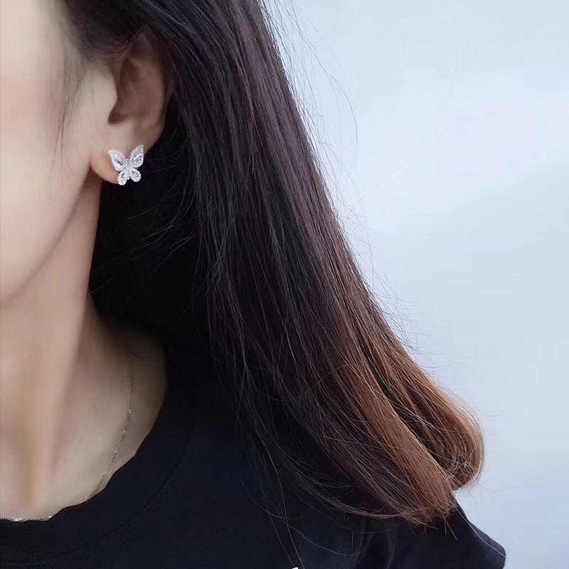 neue trendy Schmetterling Ohr Stud 925 sterling silber earing für frauen dame jahrestag schmuck moonso E5613