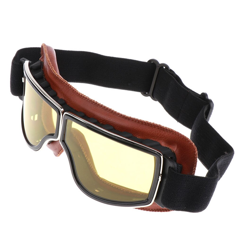 Motorcycle Dirt Bike ATV Goggles - Helmet Sunglasses UV Resistant Motorbike Glasses - (Yellow Lens)