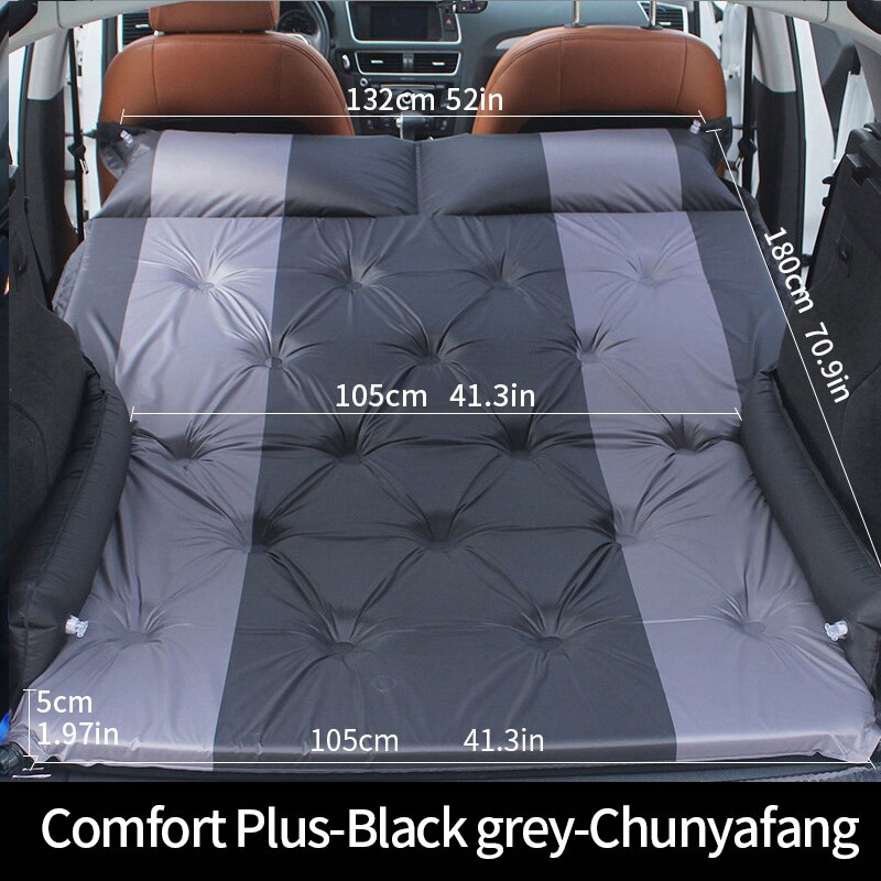 Automatische Opblaasbare Auto Matras Suv 2 Personen Outdoor Camping Dikke 5Cm Slaapmatje Camping Mat Matras Opblaasbare Bed: Double-Black