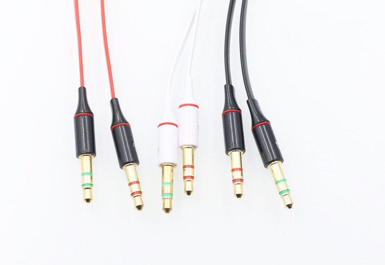 3.5 Plug 1 Female to 2 Male Y Splitter Earphone Audio Cables Headphone transducer combo adapter splitter for headset microphone