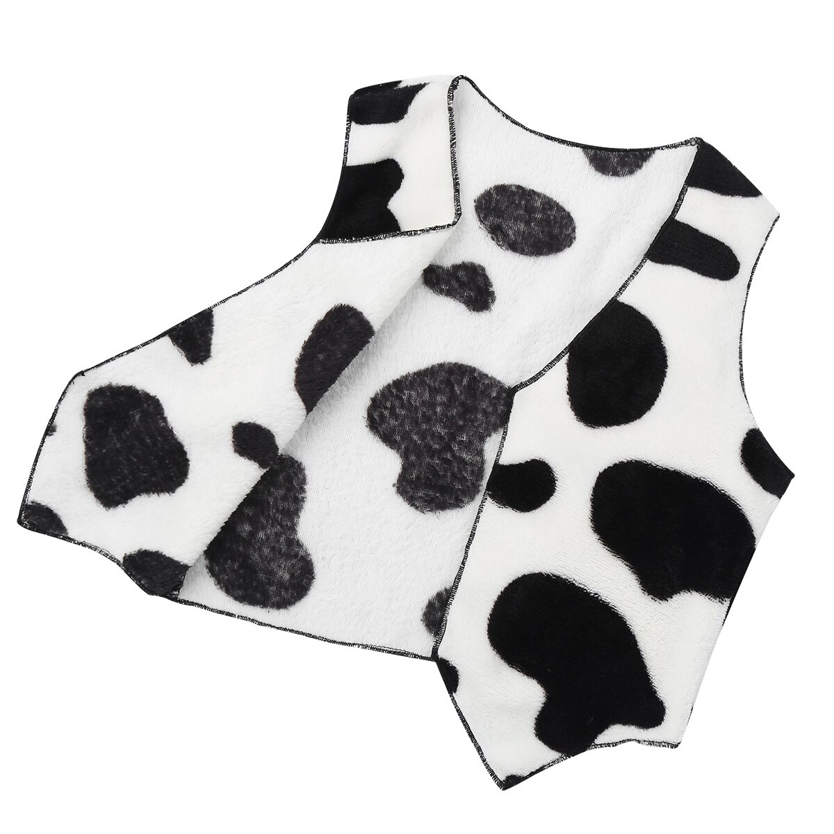 Disfraz de franela sin mangas con estampado de vaca para niños y niñas, chaleco de tela vaquera con estampado de vaca