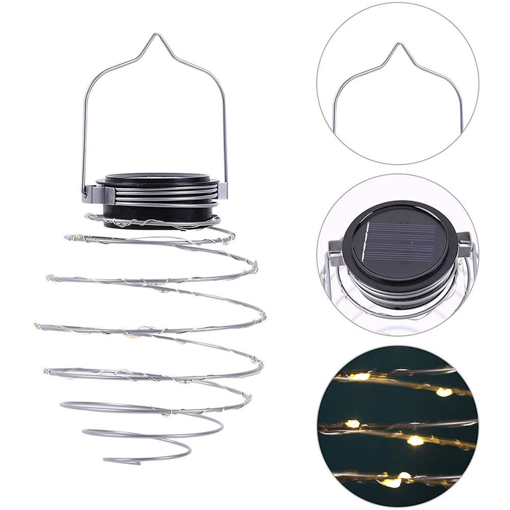 Lampe LED Solaire en Spirale, Lanternes Créatives d'Art en Fer, pour l'Extérieur, le Jardin, le Porche, le Chemin, la Cour