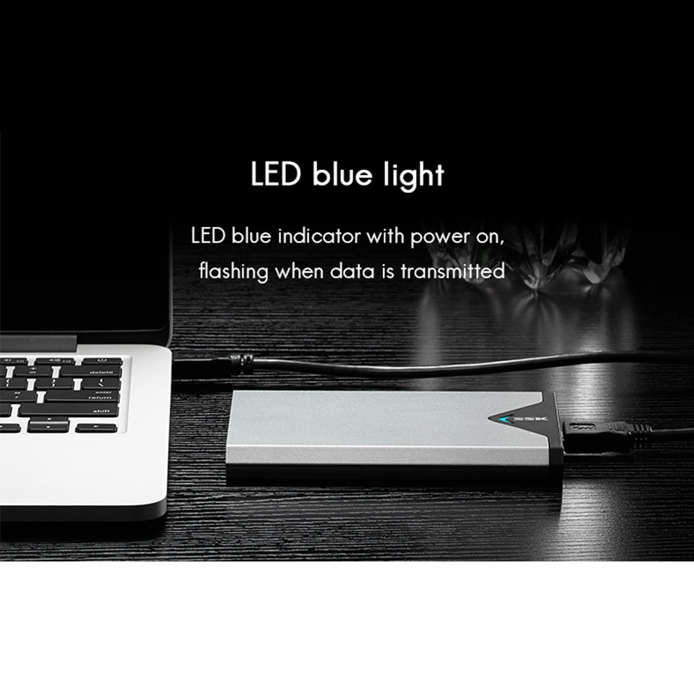SSK Aluminium Alloy USB 3.0 High Speed HDD Enclosure 2.5 Inch SATA Hard Disk Case External HDD Case for Laptop Notebook HE-V315