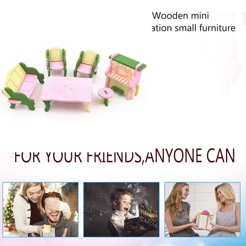 Kids Pretend Rollenspel Huis Miniatuur Houten Meubels Speelgoed Set Keuken Babies Woonkamer Mini Ornamenten Speelgoed Kit