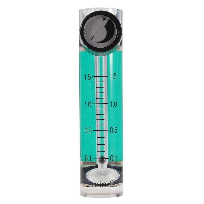 Oxygen Air Flow Meter 0-1.5LPM 1.5L Flowmeter With Control Valve For Oxygen Air Gas Flow Measuring Instruments