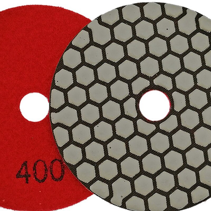 6Pcs 4 Inch/100Mm Grit #400 Diamond Dry Polishing Pad Granite Marble Ceramic Flexible Sanding Disc Stone Polisher Disc